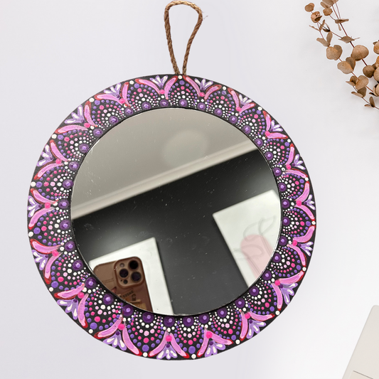 Purple Mandala Wall Hanging with Mirror
