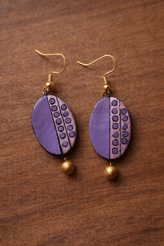 Lavender Lilac & Pink Handcrafted Danglers