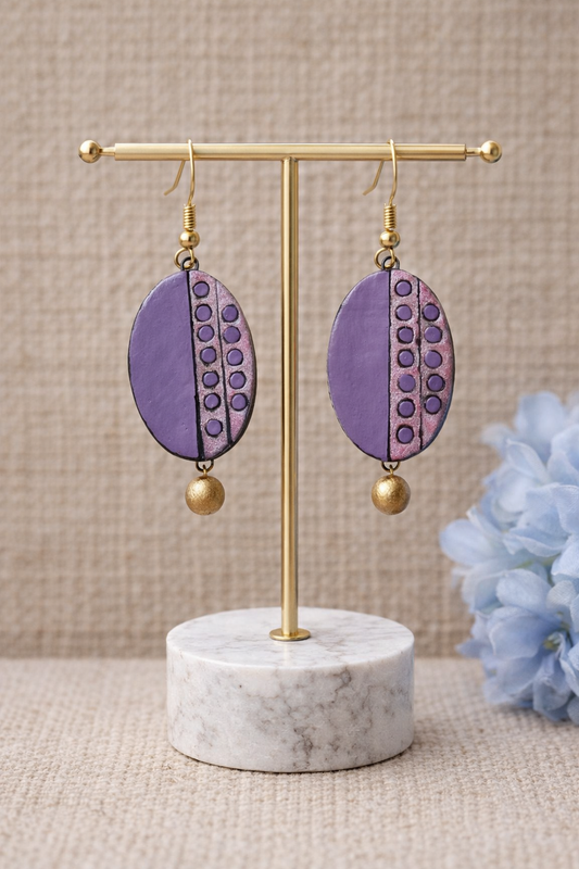 Lavender Lilac & Pink Handcrafted Danglers